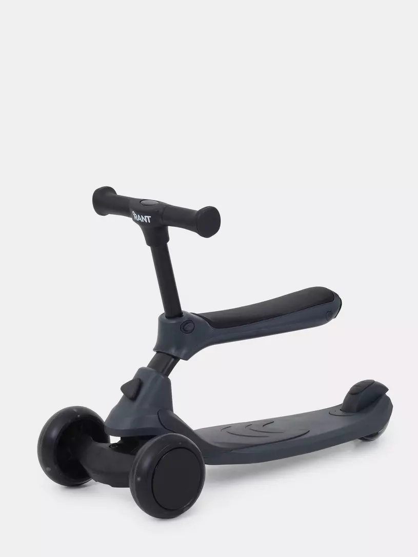 Беговел-самокат Rant Rider со светящимися колесами серый