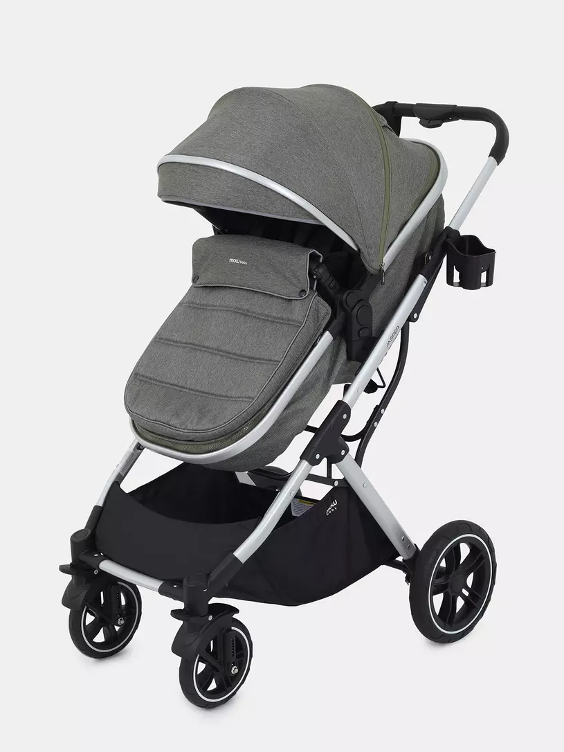 Коляска-трансформер 3 в 1 Mowbaby Jasper Silver green