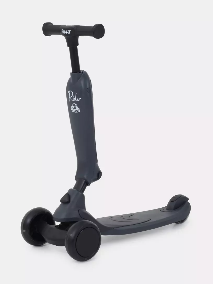 Беговел-самокат Rant Rider со светящимися колесами серый