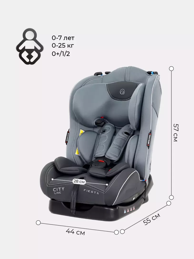 Автокресло Rant Fiesta City line 0/1/2 (0-25 кг) grey