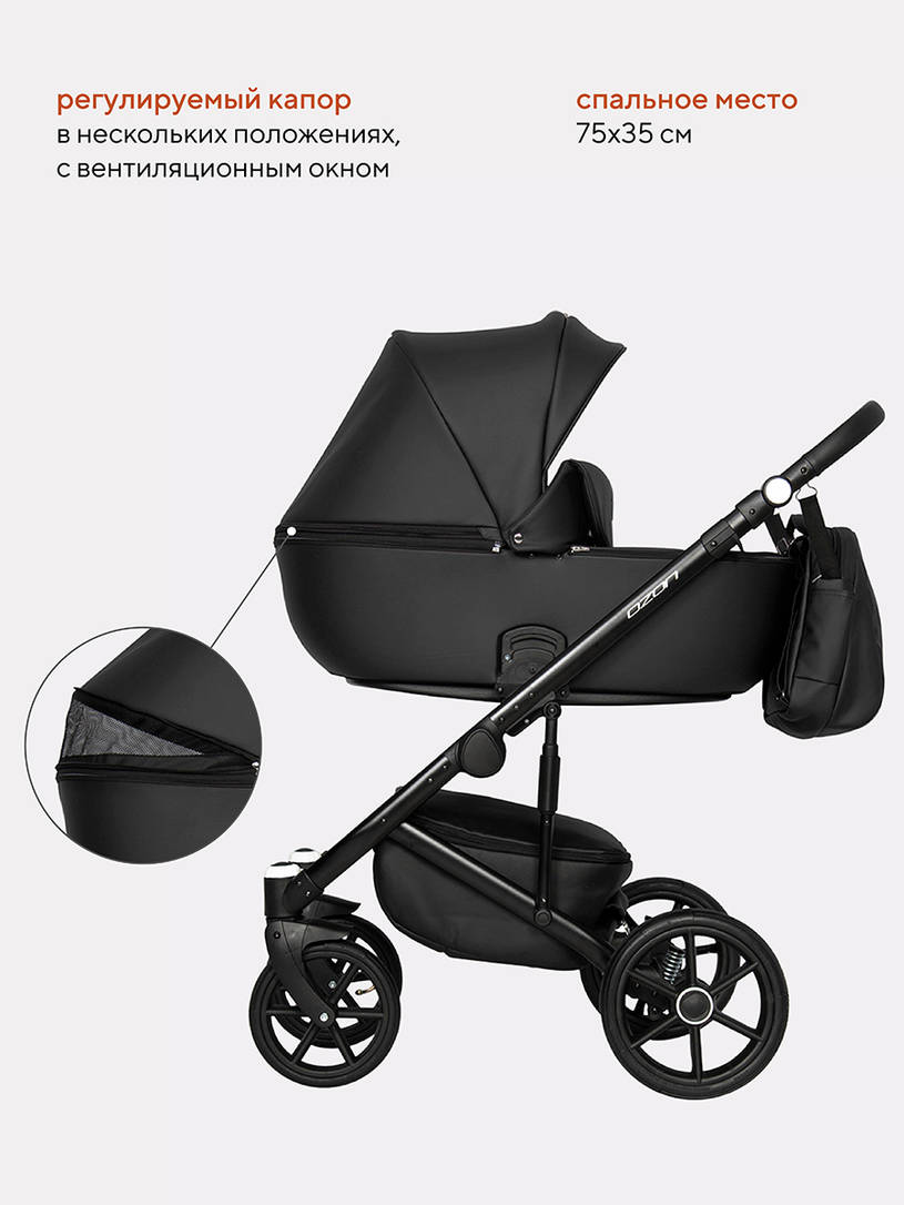 Коляска 2 в 1 Riko Basic Ozon 06 черный