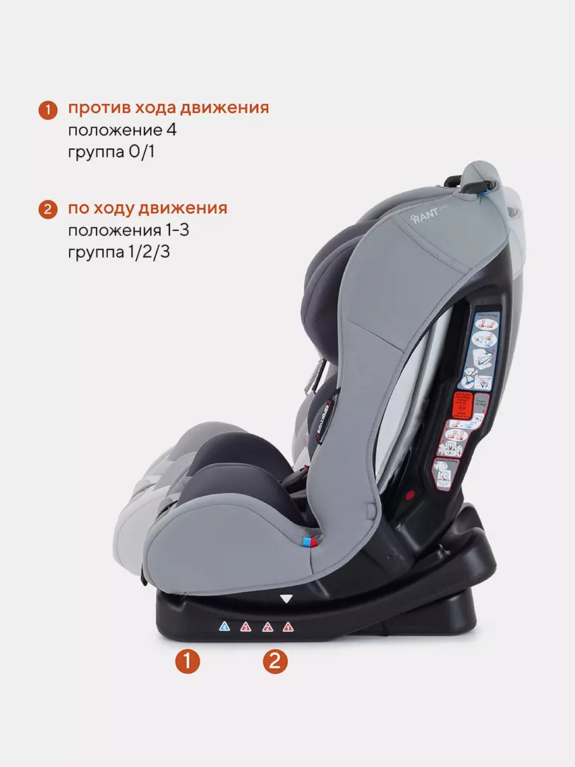 Автокресло Rant Basic Fiesta 0/1/2 (0-25 кг) Grey