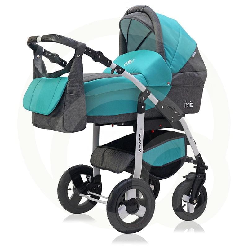 Коляска 2 в 1 Rant Fenix Len 03 серо-бирюзовый