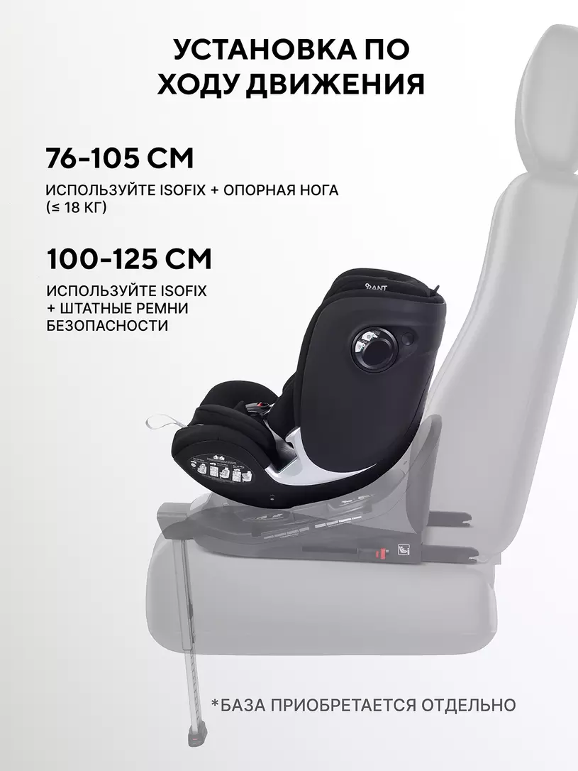 Автокресло Rant Aster Max (40-125 см) Black