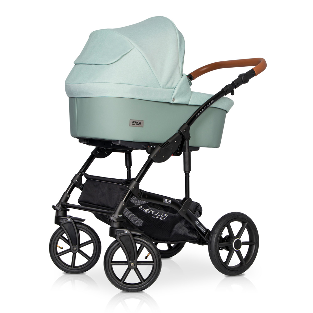 Коляска 3 в 1 Riko Basic Bella Life 02 Basil зеленый