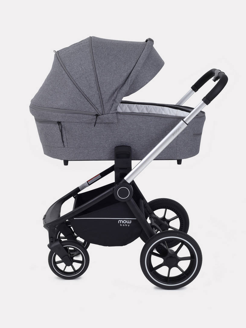 Коляска 2 в 1 MOWBaby ZOOM PU RA086 Silver Grey