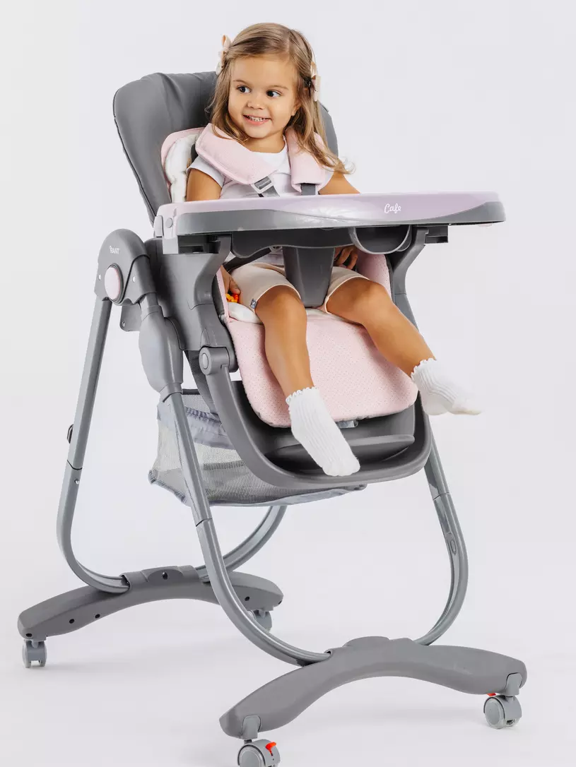 Стульчик для кормления Rant Cafe grey-pink