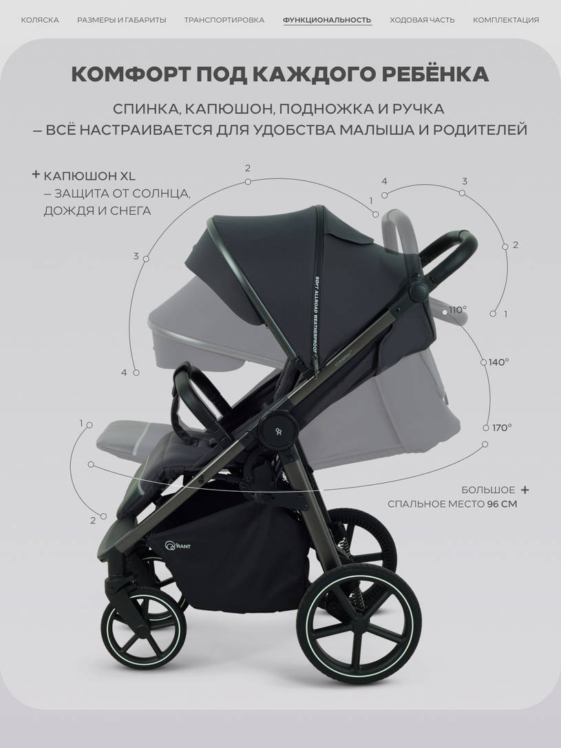 Коляска прогулочная Rant Caspia Soft 2026 Graphite