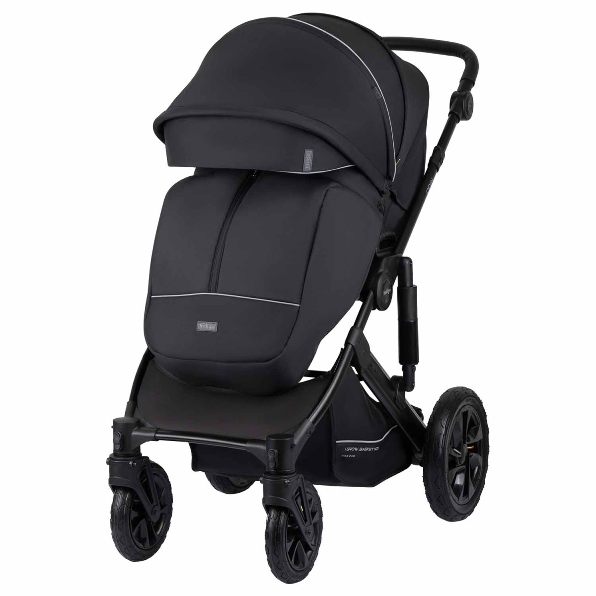Коляска 2 в 1 Indigo Coin, Черный
