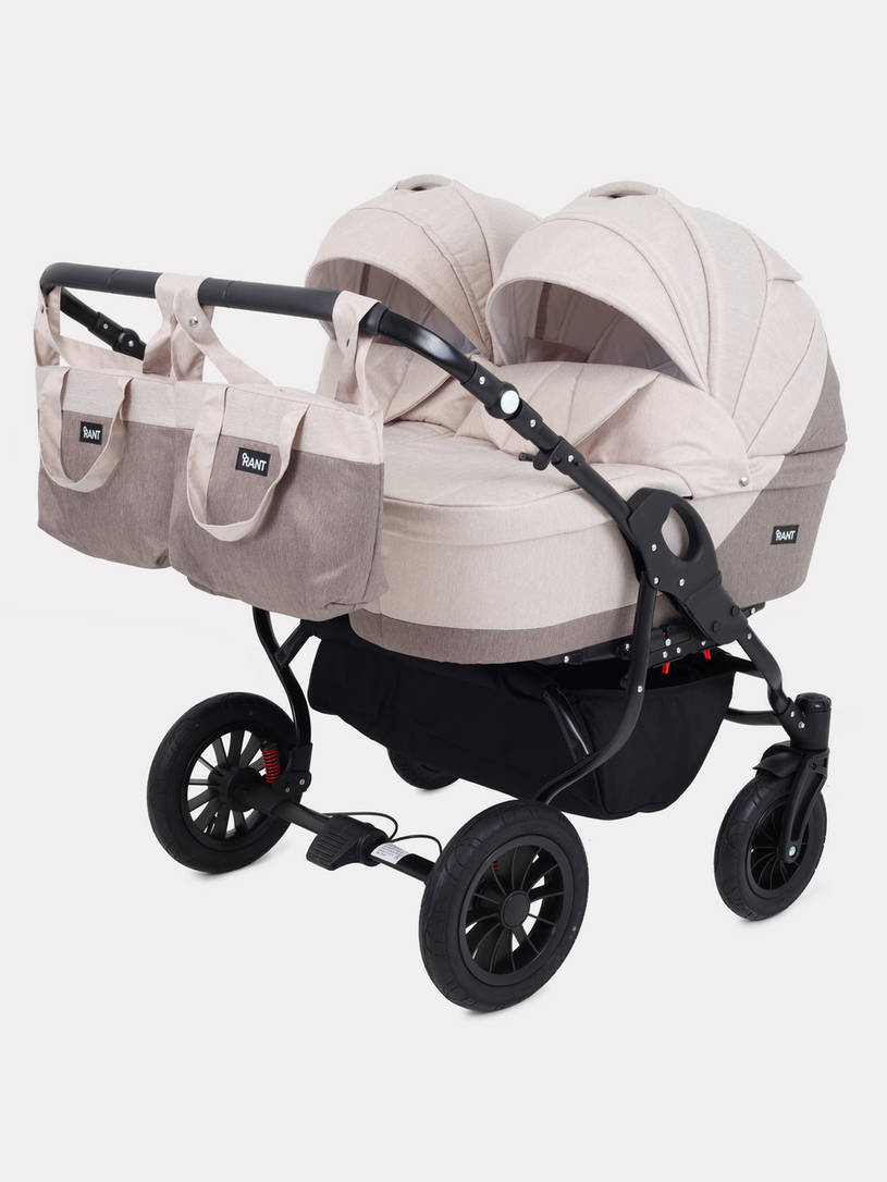 Коляска для двойни 2 в 1 Rant Siena Duo 02 коричневый-бежевы
