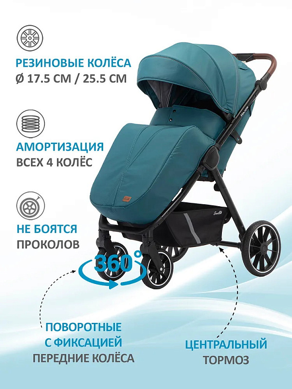 Детская прогулочная коляска Sevillababy Major бирюзовый