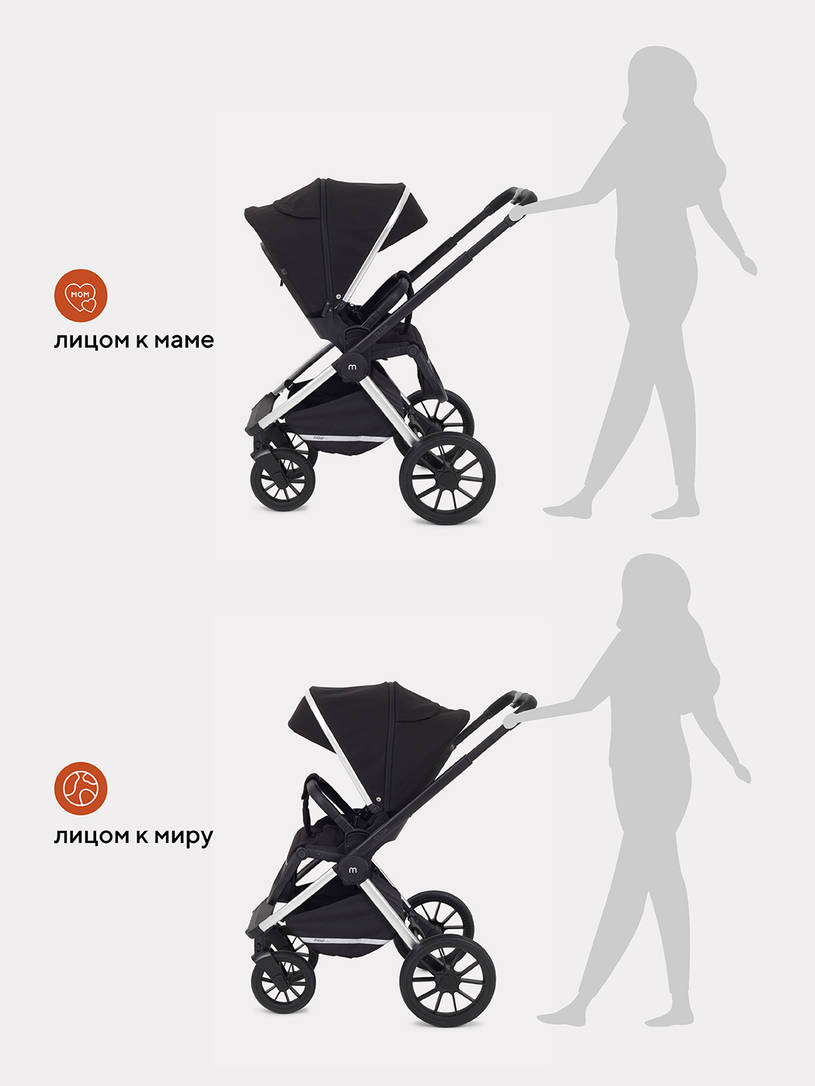 Коляска 3 в 1 Mowbaby Tilda Black