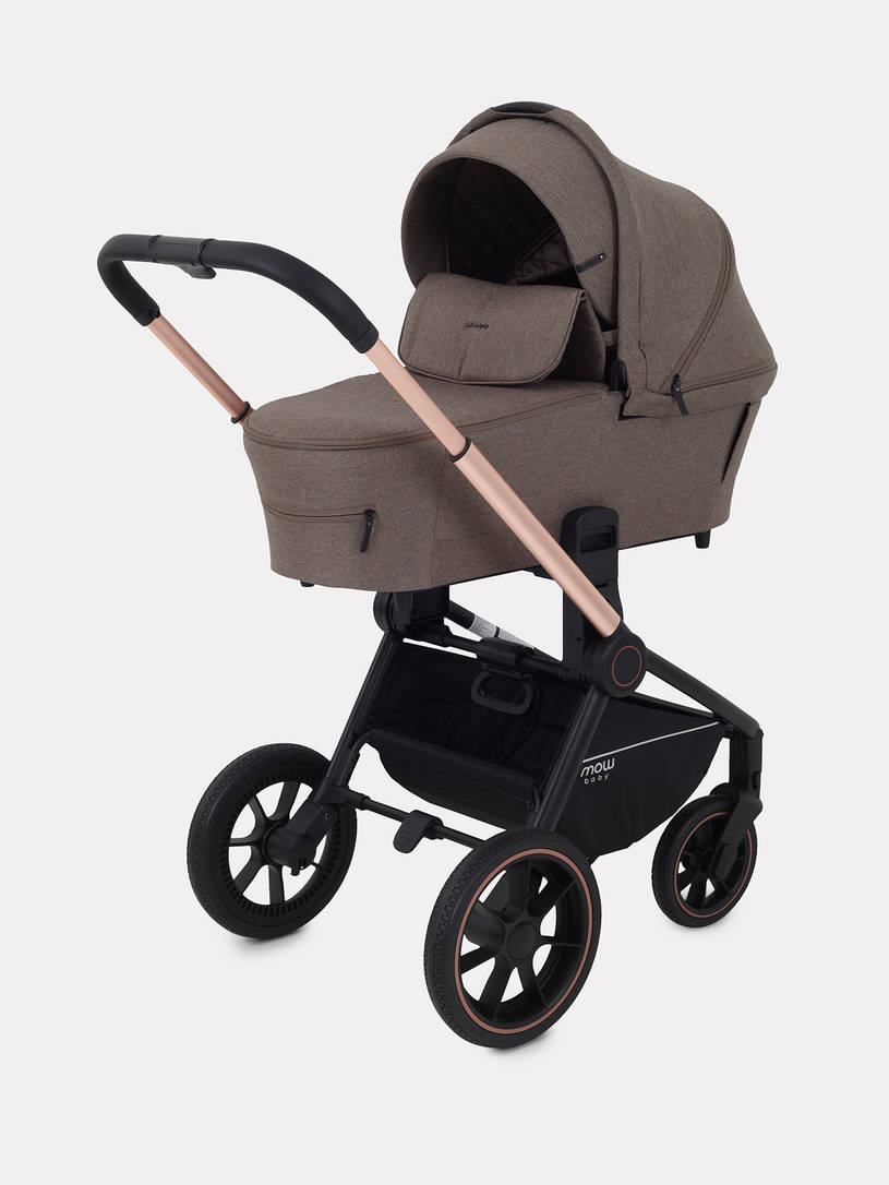 Коляска 2 в 1 Mowbaby Zoom PU gold cacao brown