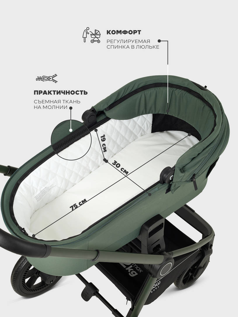 Коляска 2 в 1 Mowbaby Zoom PU Forest green
