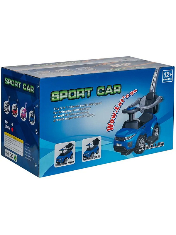 Каталка с ручкой Sevillababy Sport Car 3 в 1 614W черный