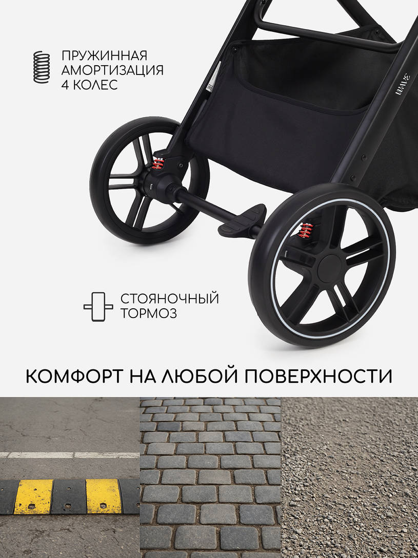 Коляска 2 в 1 Rant Basic Wave Black