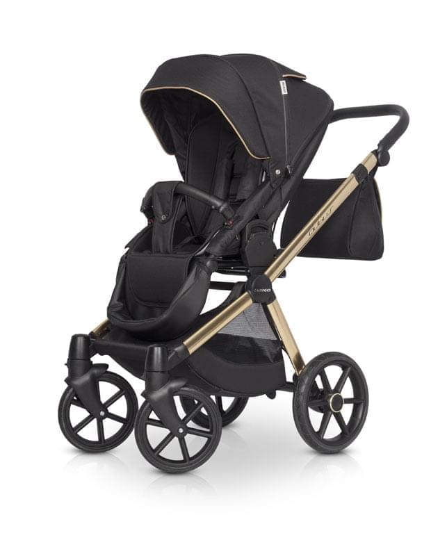 Коляска 2 в 1 Riko Qubus 05 черно-золотой