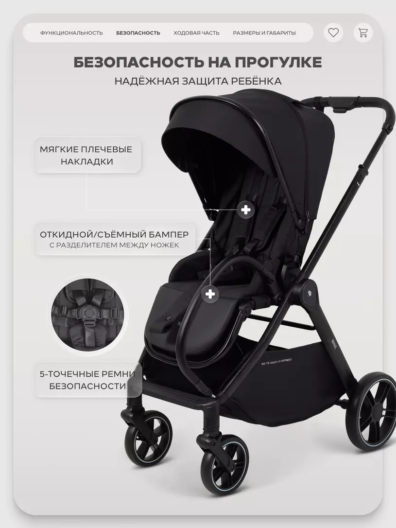 Коляска прогулочная Rant Basic Wave Black