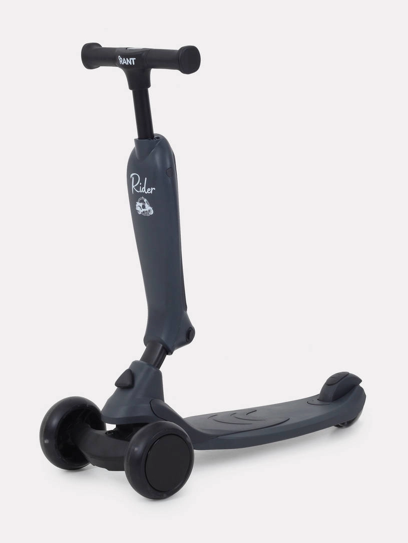 Беговел-самокат Rant Rider Plus со светящимися колесами серый