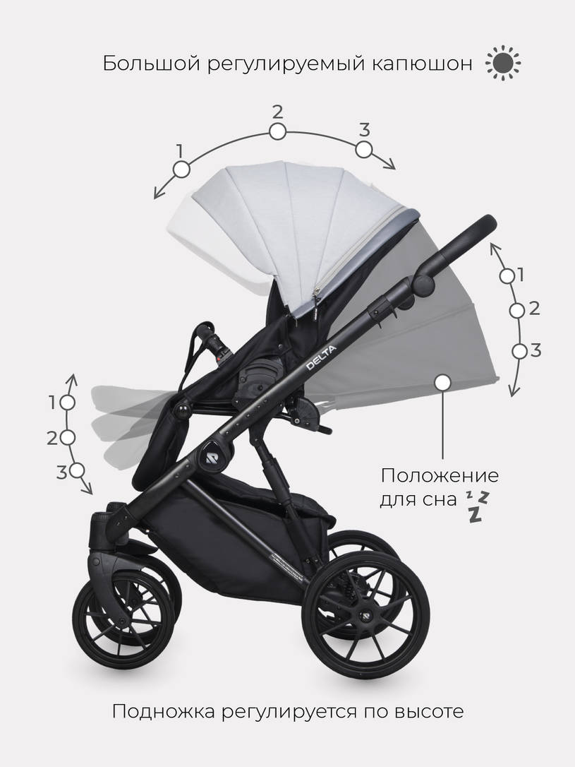Коляска 2 в 1 RIKO BASIC DELTA 01 Grey Fox
