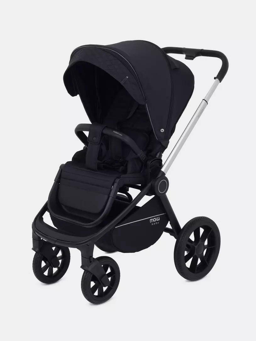 Коляска 3 в 1 Mowbaby Zoom Silver 2025 black
