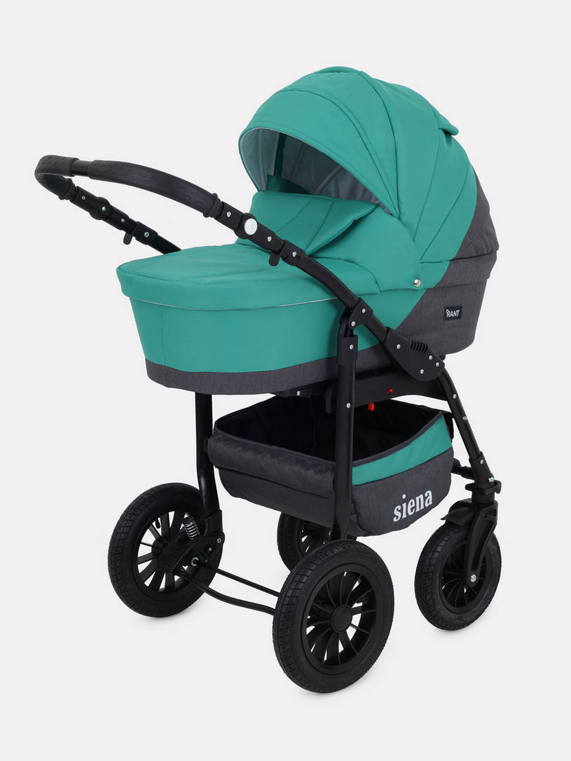 Коляска 2 в 1 Rant Siena 11 серый-темно-зеленый