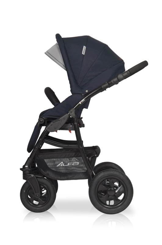 Коляска 3 в 1 Riko Basic Alfa 05 черно-серый