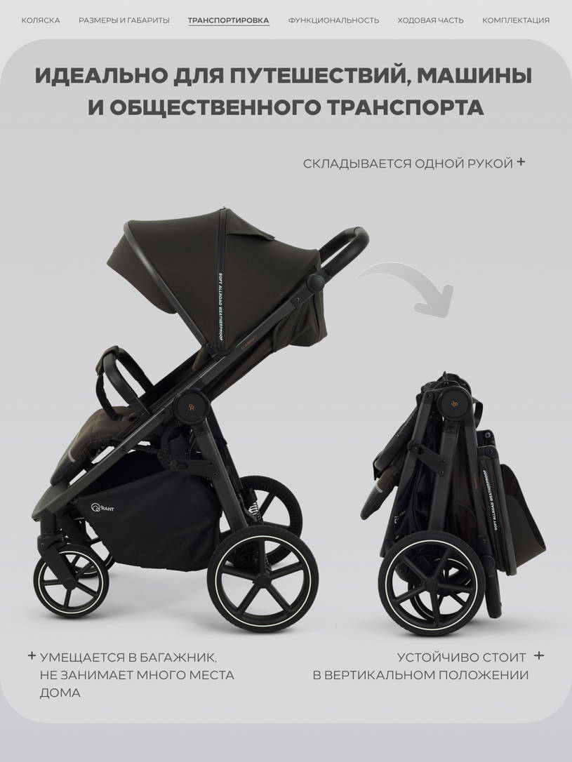 Коляска прогулочная Rant Caspia Soft 2026 Shine brown