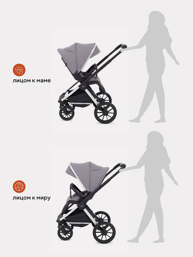 Коляска 3 в 1 Mowbaby Tilda Grey