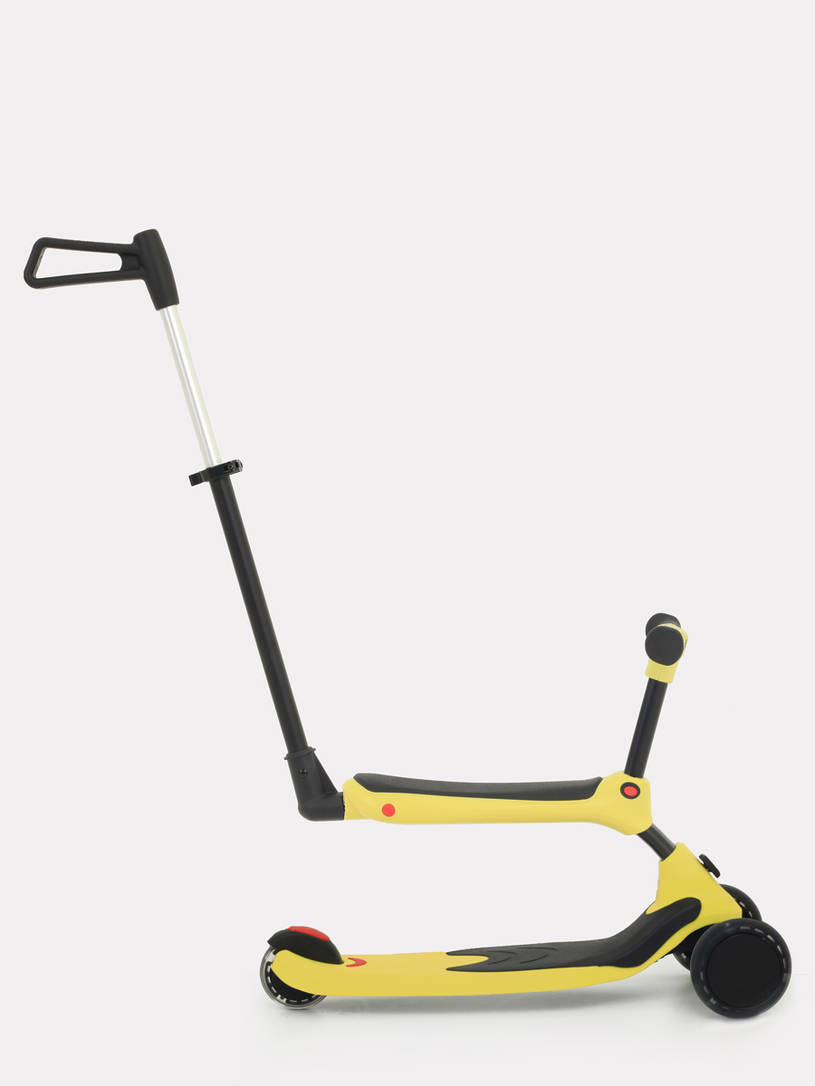Беговел-самокат Rant Rider Plus со светящимися колесами желтый