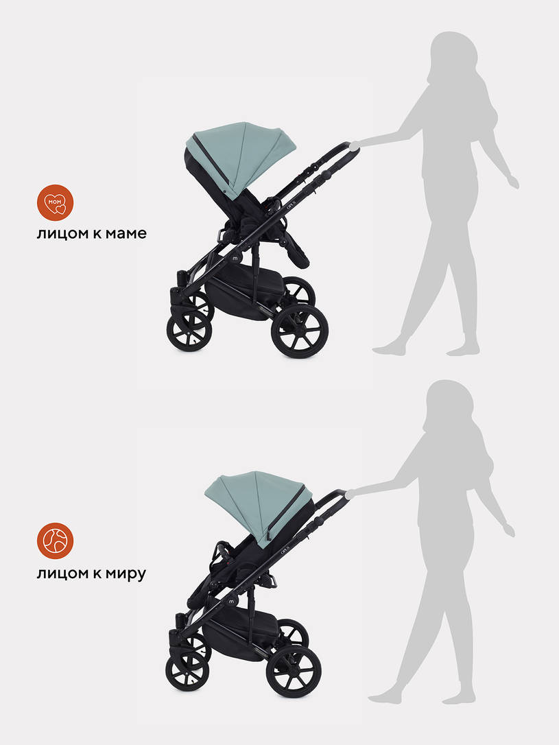 Коляска 2 в 1 Mowbaby Opus Pine green