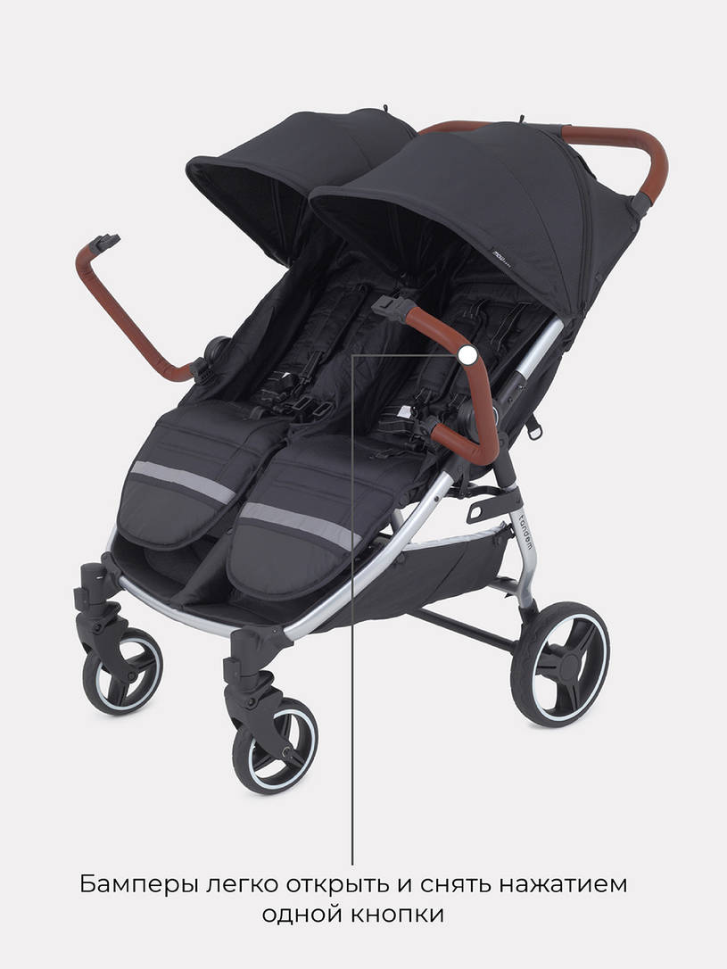 Коляска для близнецов MOWBABY Tandem MB170 Black