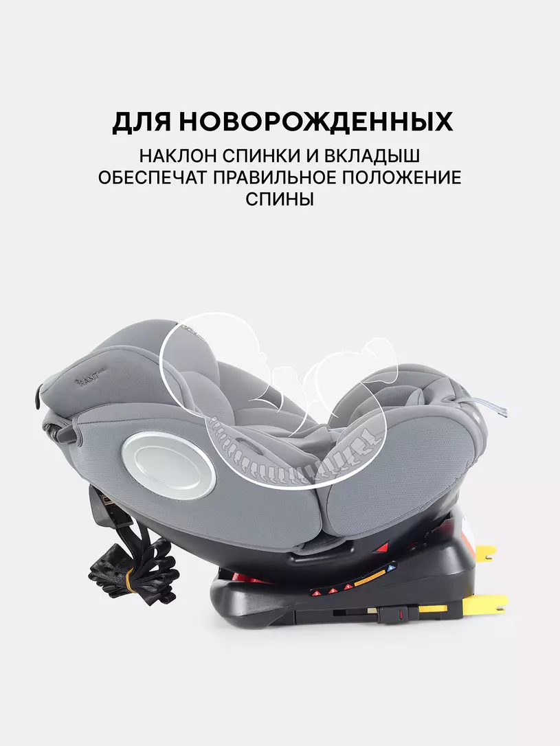 Автокресло Rant Basic Twist Next isofix группа 0+/1/2/3 (0-36 кг) Grey