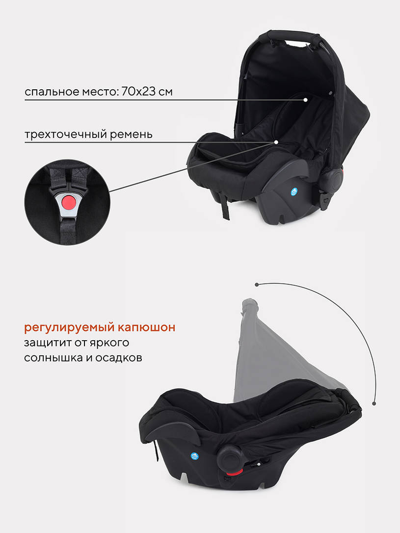 Коляска 3 в 1 Rant Siena 09 серый-зеленый