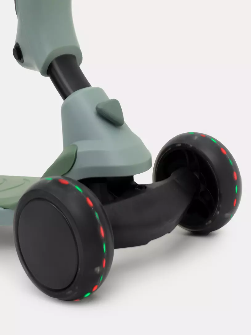 Беговел-самокат Rant Rider со светящимися колесами зеленый