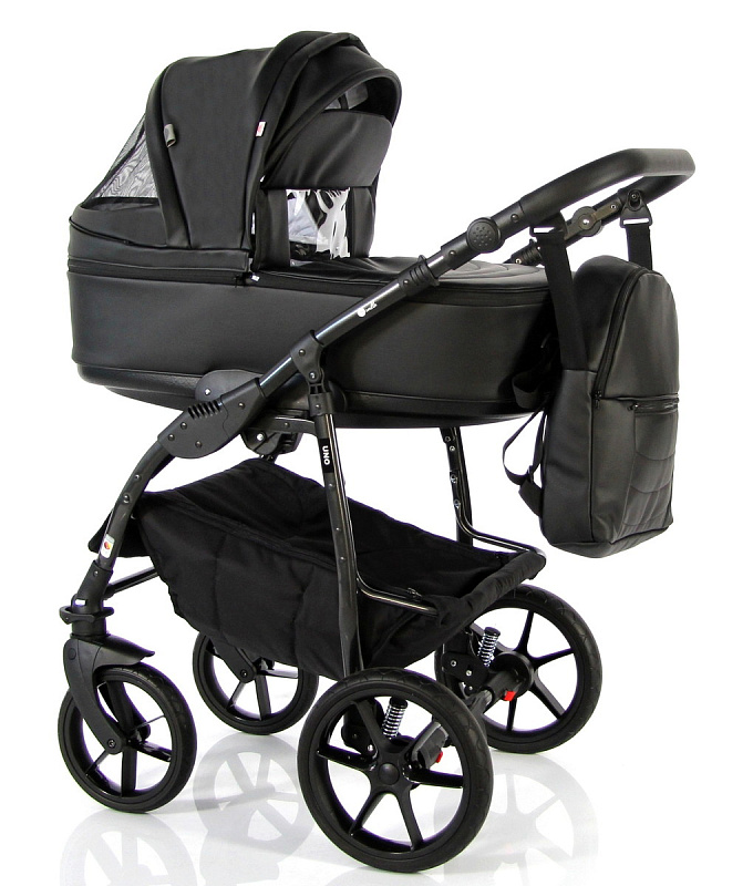 Детская коляска Sevillababy Uno 2 в 1 чёрный экокожа
