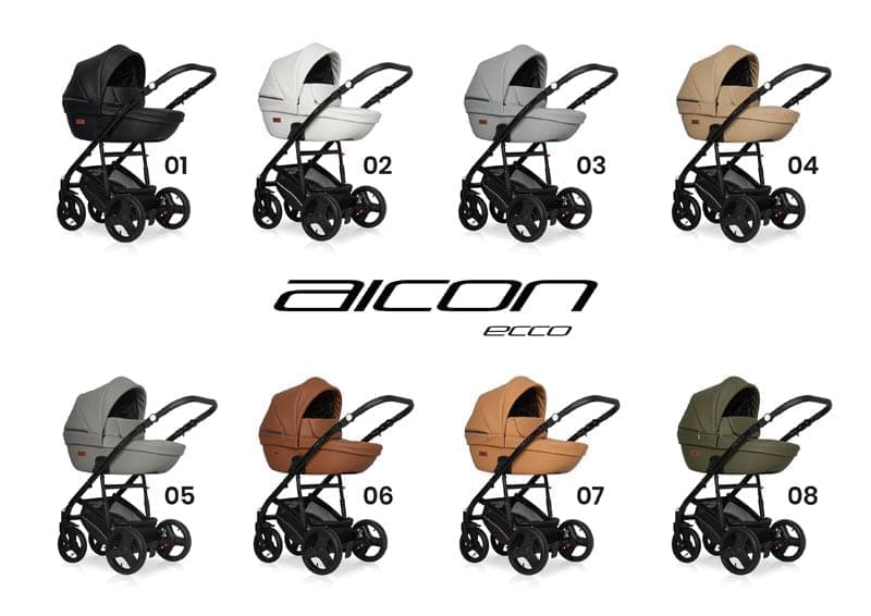 Коляска 2 в 1 Riko Basic Aicon Ecco 08 оливковый