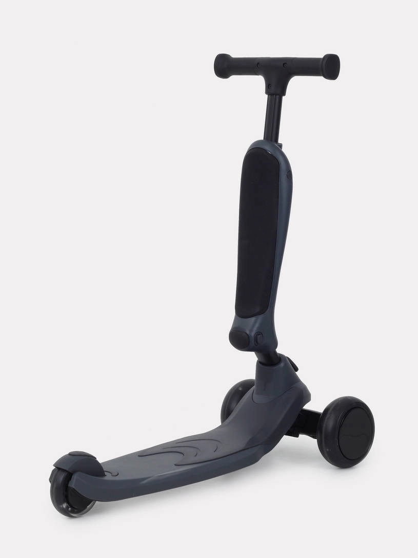 Беговел-самокат Rant Rider Plus со светящимися колесами серый