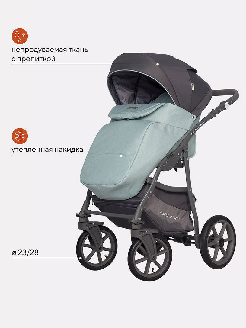Коляска 2 в 1 Riko Basic Bella Pastel 02 ментоловый