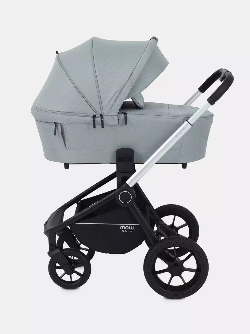 Коляска 3 в 1 Mowbaby Zoom Silver 2025 green tea