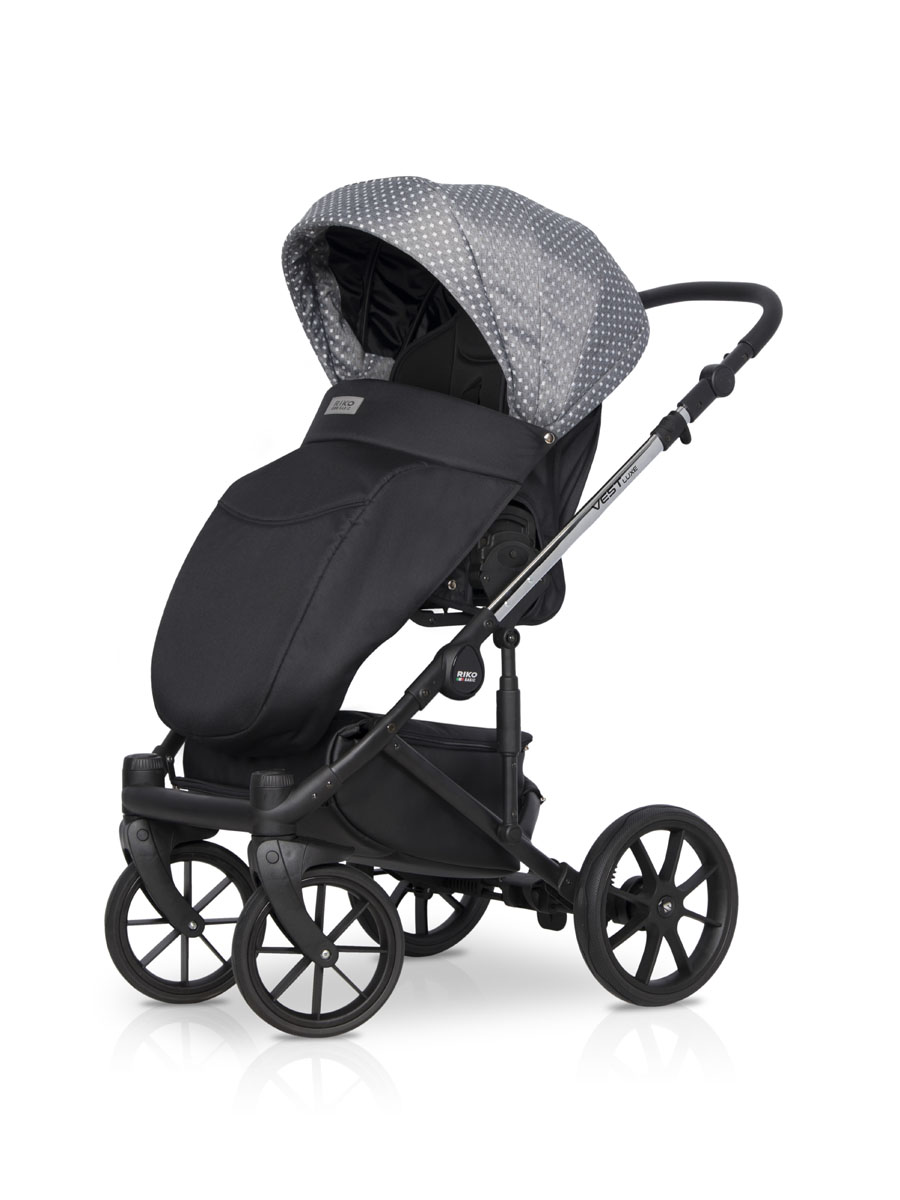 Коляска 2 в 1 Riko Basic Vest Lux 01 Crystal серый