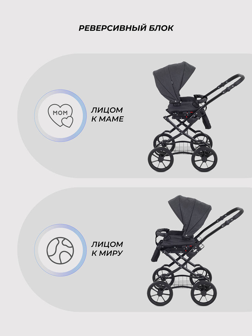 Коляска 2 в 1 Rant Dream Classic 2024 08 графит