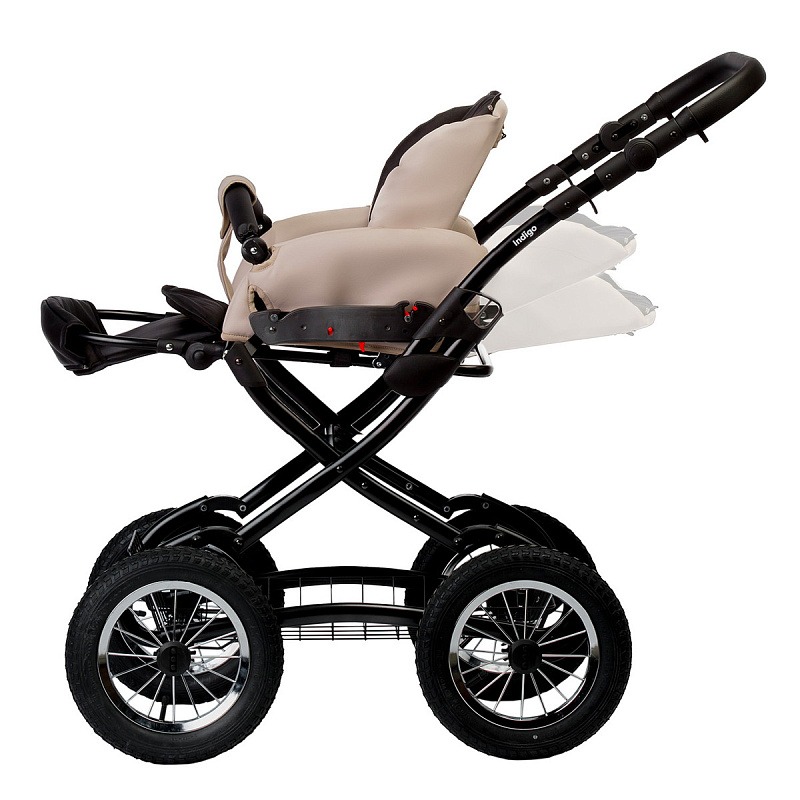 Коляска 2 в 1 Indigo Barbara Eco Classic, Be 02 (Светло-бежевая кожа)