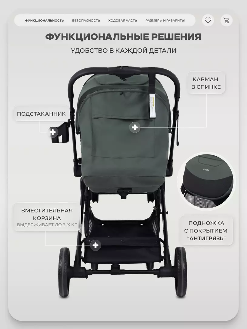 Коляска прогулочная Rant Basic Vortex Olive