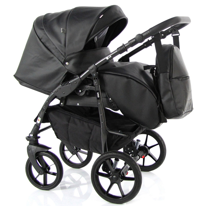 Детская коляска Sevillababy Uno 2 в 1 чёрный экокожа