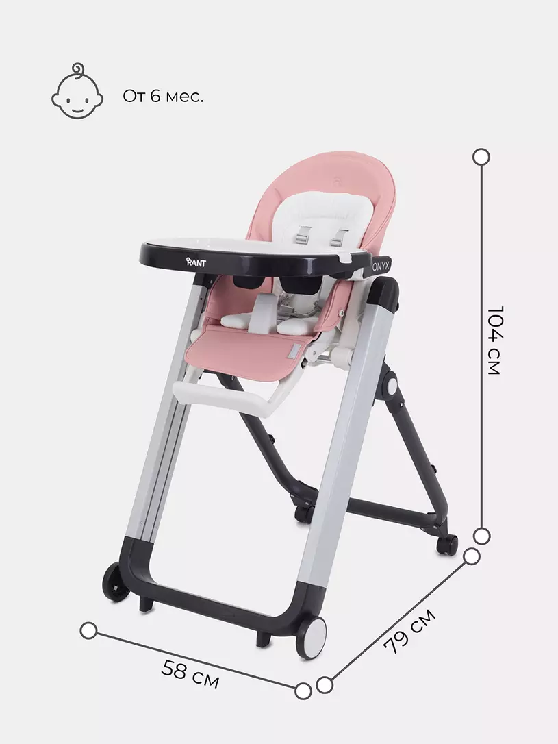 Стульчик для кормления Rant Onyx Cloud Pink