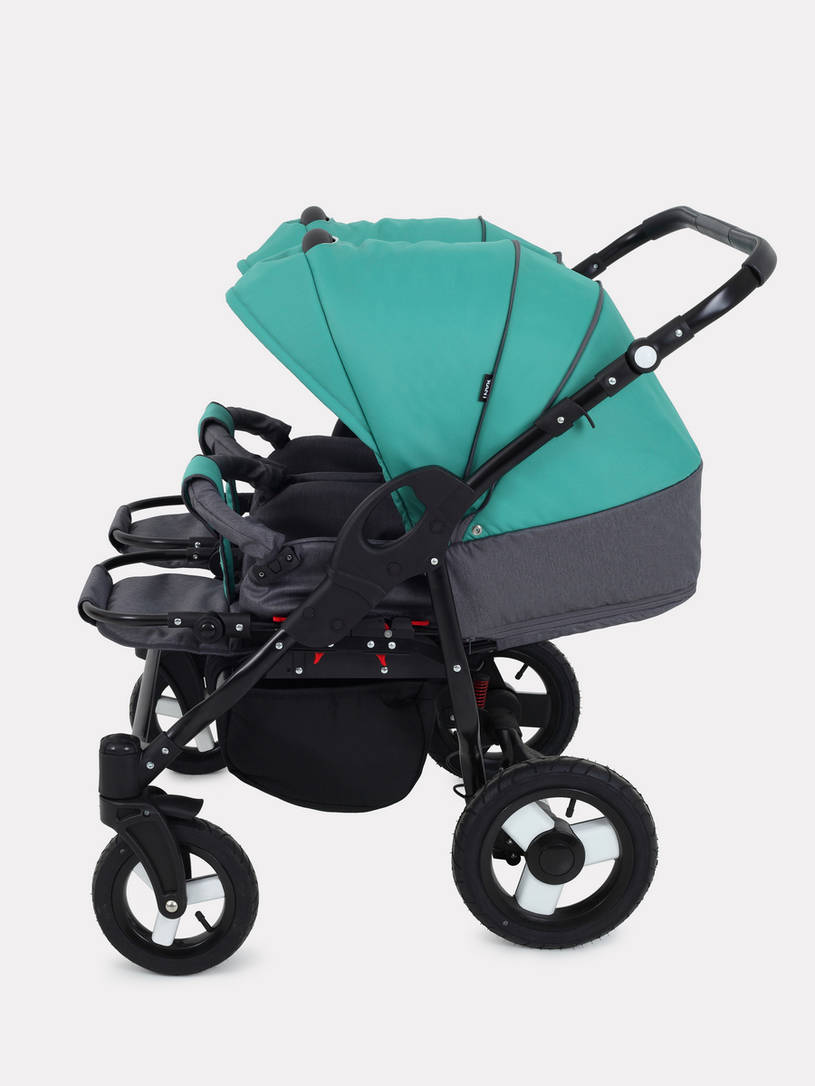Коляска для двойни 2 в 1 Rant Dream Duo 08 серый-темно-зеленый