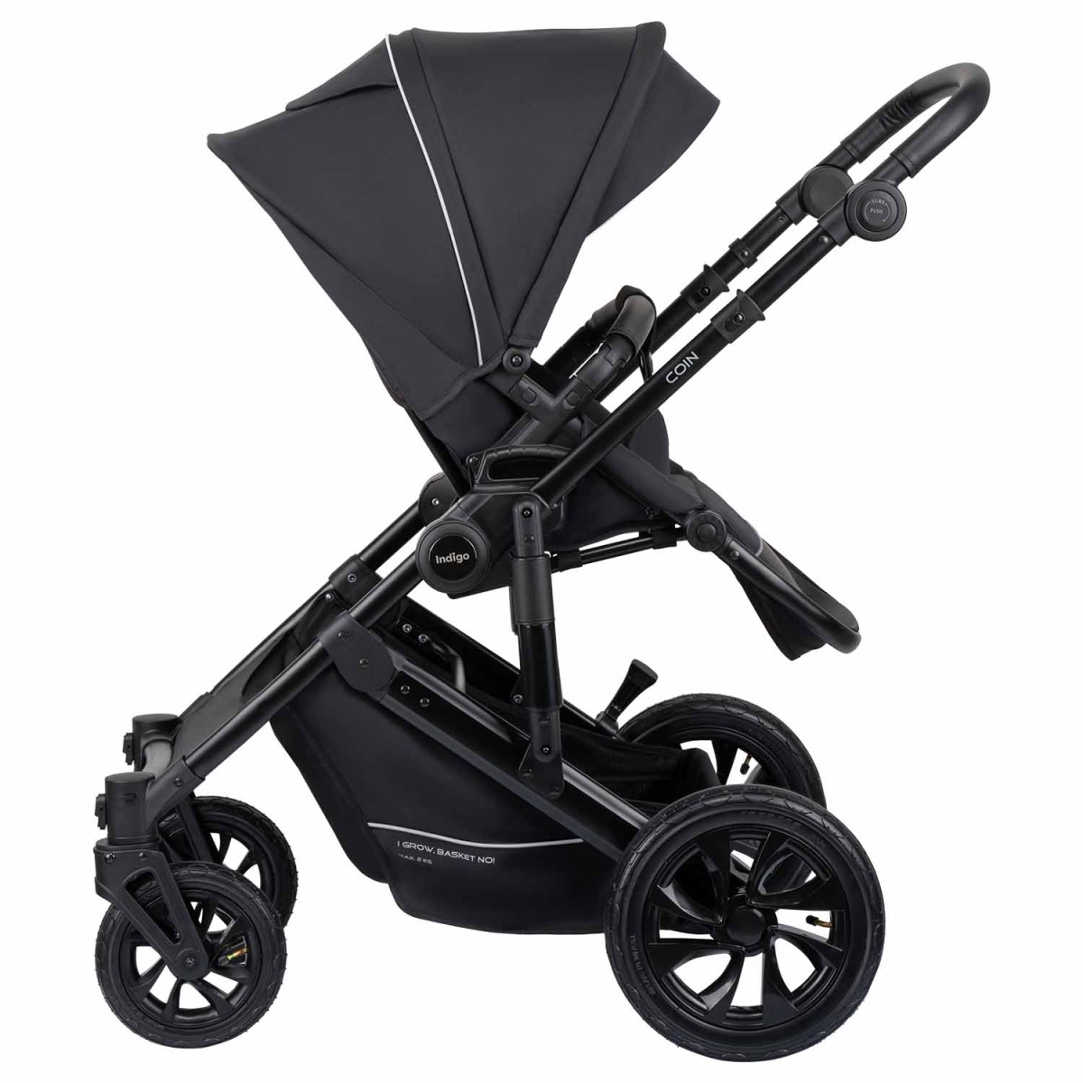 Коляска 2 в 1 Indigo Coin, Черный