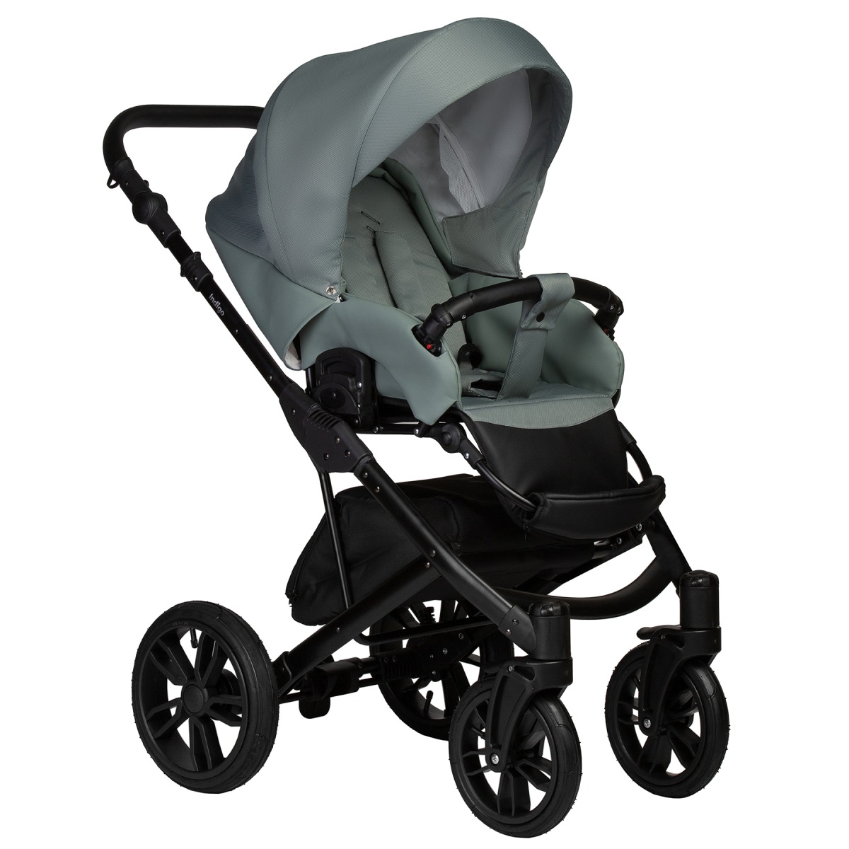 Коляска 2 в 1 Indigo Mio S, 07 (Шалфей кожа + Шалфей)