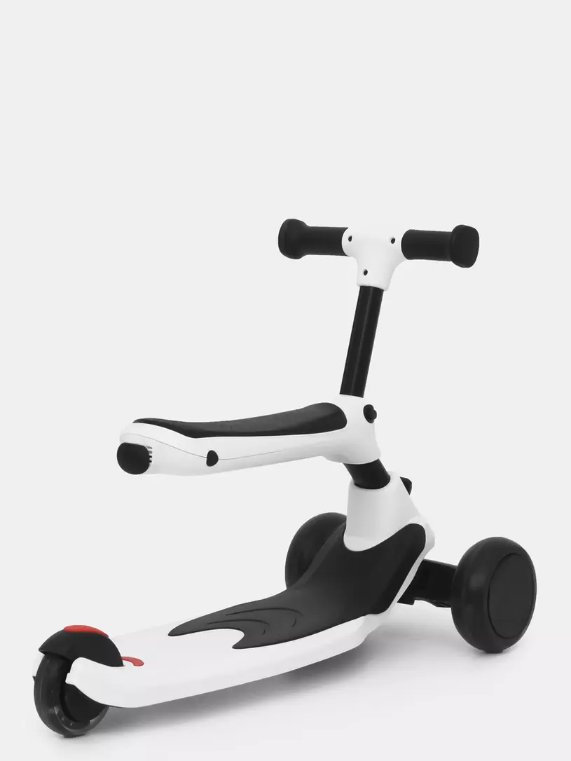 Беговел-самокат Rant Rider со светящимися колесами белый